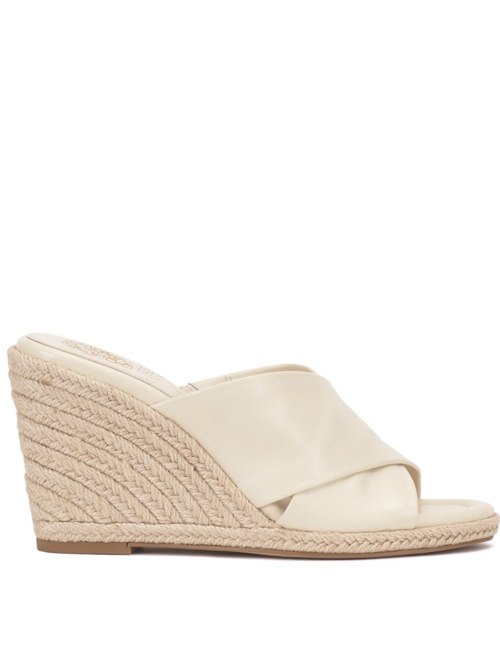 Cream Leather Espadrille Wedges